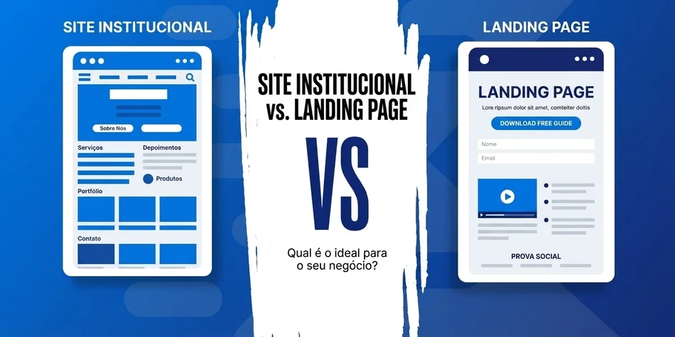 site-institucional-vs-landing-page